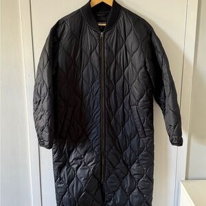 Everlane Black Quilted Bomber Jacket
